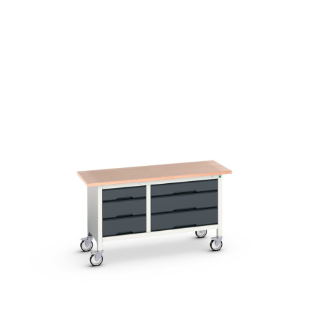 verso mobile storage bench (multiplex) 3 drawer / 3 drawer WxDxH: 1500x600x830mm