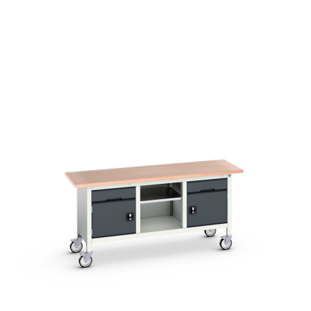 verso mobile storage bench (multiplex) 1 drawer-door / open / 1 drawer-door WxDxH: 1750x600x830mm