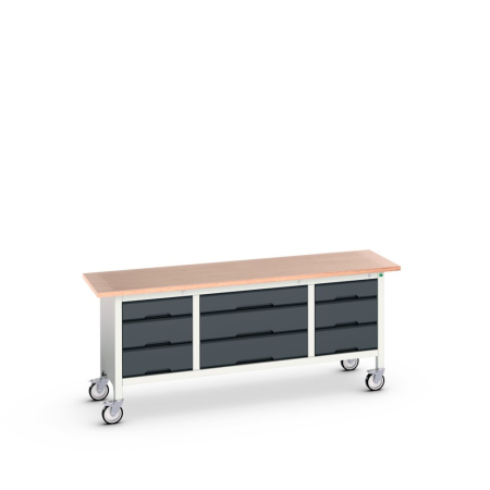verso mobile storage bench (multiplex) 3 drawer / 3 drawer / 3 drawer WxDxH: 2000x600x830mm